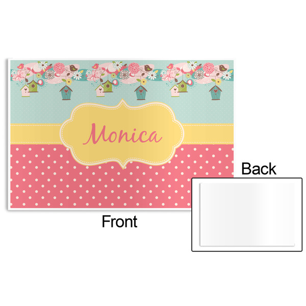 Easter Birdhouses Disposable Paper Placemat - Front & Back