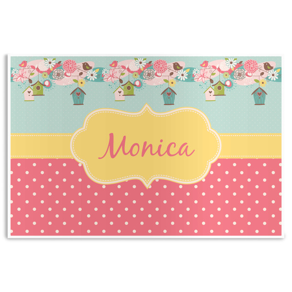 Custom Easter Birdhouses Disposable Paper Placemats (Personalized)