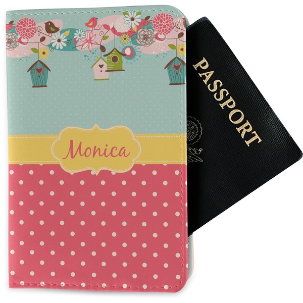 Custom Easter Birdhouses Passport Holder - Fabric (Personalized)