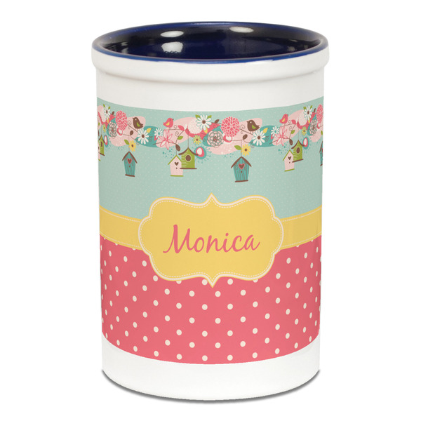 Easter Birdhouses Pencil Holder - Blue