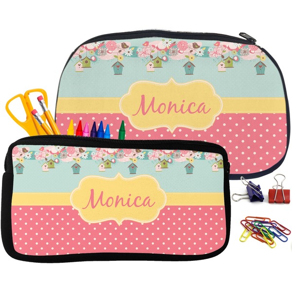 Easter Birdhouses Pencil / School Supplies Bags Small and Medium