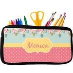 Easter Birdhouses Neoprene Pencil Case - Small w/ Name or Text