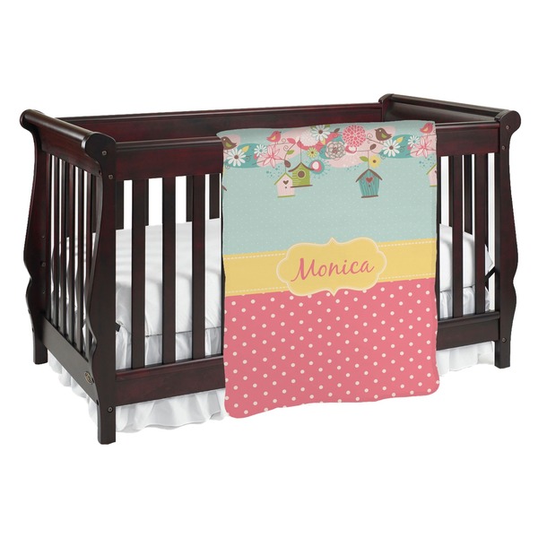 Custom Easter Birdhouses Baby Blanket (Single Sided) (Personalized)