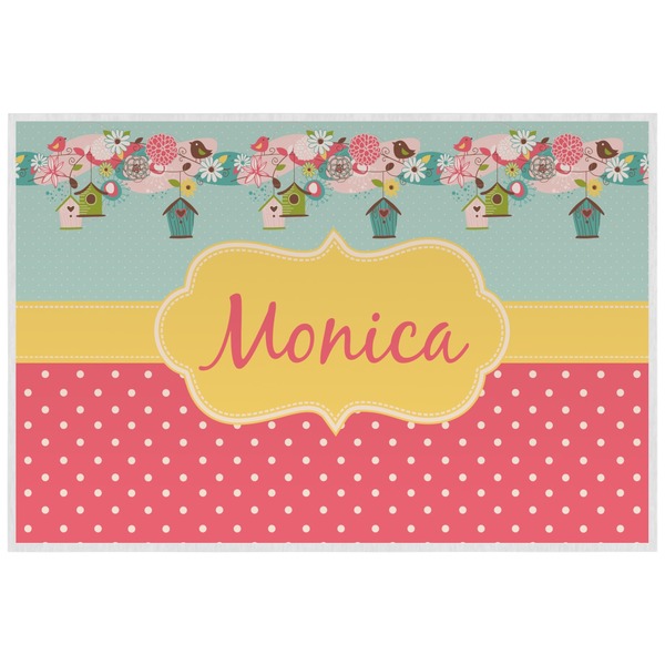 Custom Easter Birdhouses Laminated Placemat w/ Name or Text