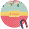 Easter Birdhouses Round Fridge Magnet (Personalized)