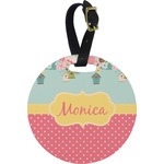 Easter Birdhouses Plastic Luggage Tag - Round (Personalized)