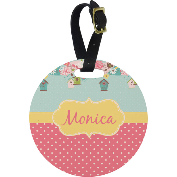 Custom Easter Birdhouses Plastic Luggage Tag - Round (Personalized)