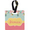 Easter Birdhouses Plastic Luggage Tag - Square w/ Name or Text