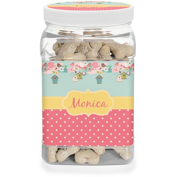 Custom Easter Birdhouses Dog Treat Jar (Personalized)
