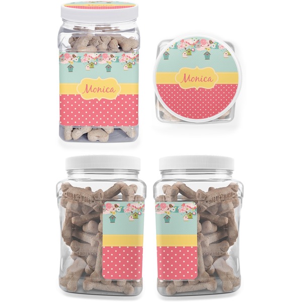 Easter Birdhouses Pet Treat Jar - Multiple Angles