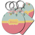 Easter Birdhouses Plastic Keychain (Personalized)