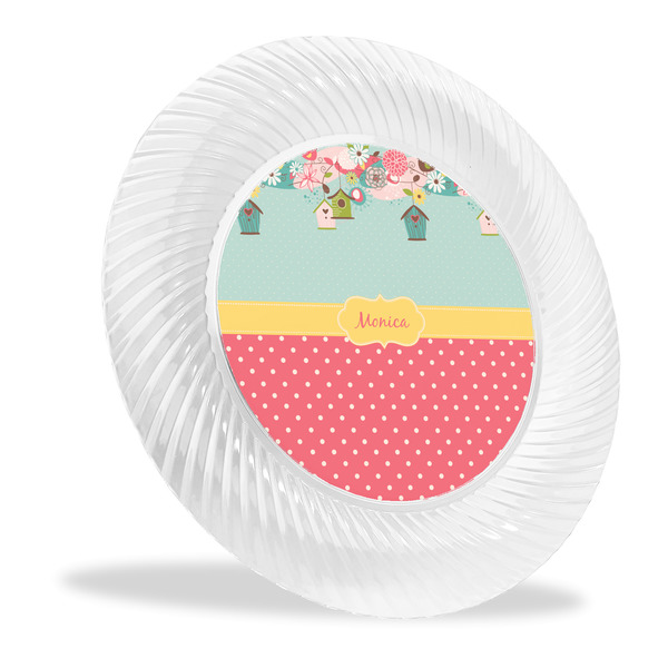 Custom Easter Birdhouses Plastic Party Dinner Plates - 10" (Personalized)
