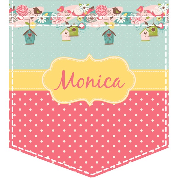 Custom Easter Birdhouses Iron On Faux Pocket (Personalized)