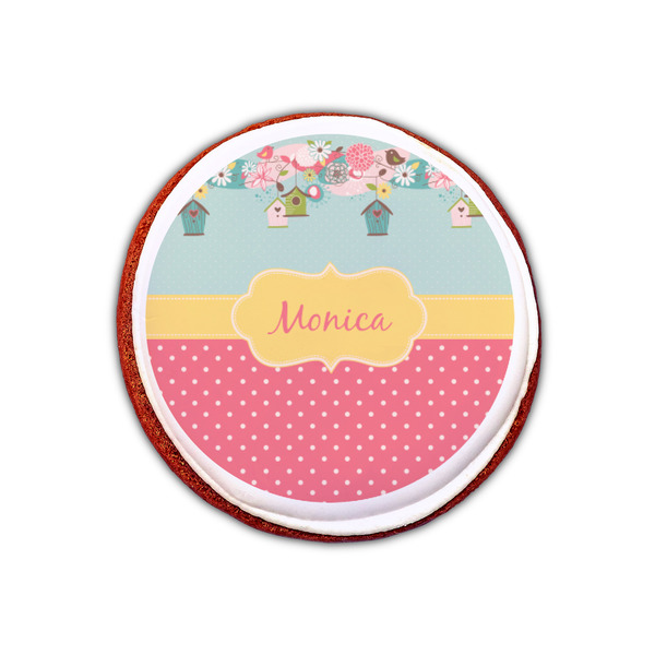 Easter Birdhouses Printed Icing Circle - XSmall - On Cookie