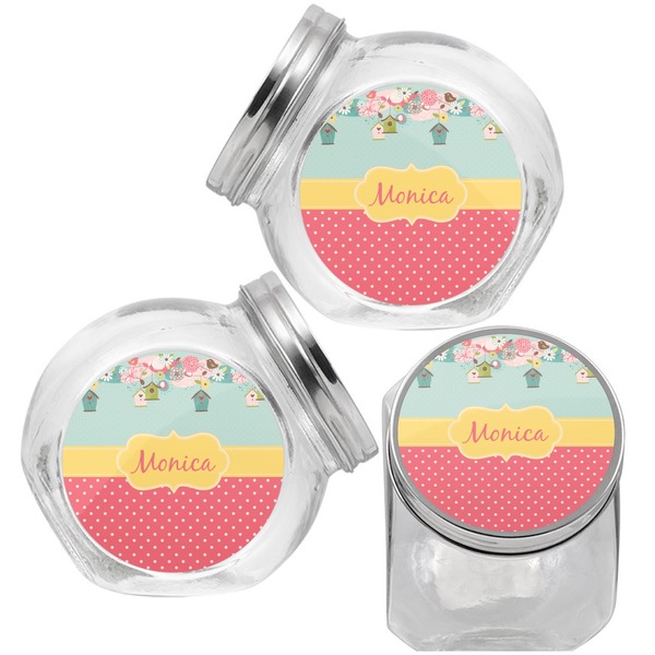 Easter Birdhouses Puppy Treat Jar - Top Left Right