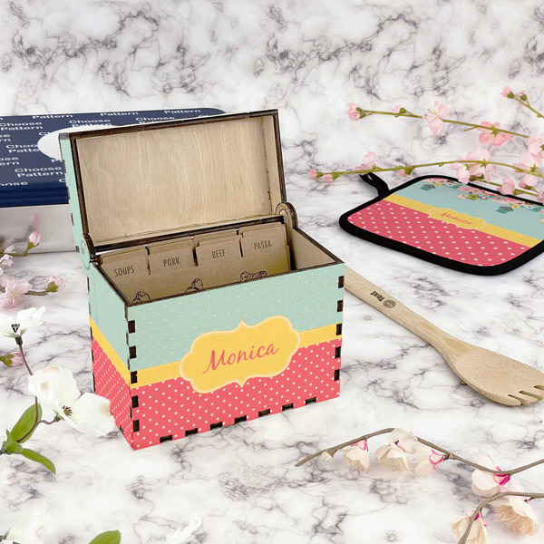 Easter Birdhouses Recipe Box - Full Color - In Context