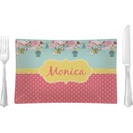 Easter Birdhouses Glass Rectangular Lunch / Dinner Plate (Personalized)