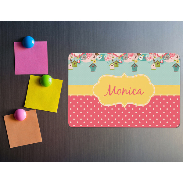 Easter Birdhouses Rectangular Fridge Magnet - LIFESTYLE