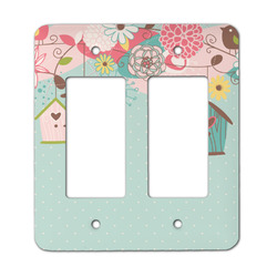 Easter Birdhouses Rocker Style Light Switch Cover - Two Switch