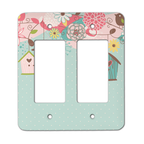 Custom Easter Birdhouses Rocker Style Light Switch Cover - Two Switch