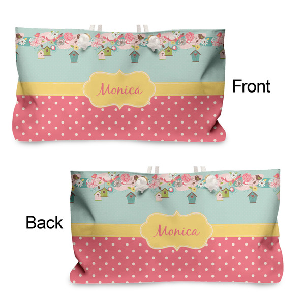 Easter Birdhouses Large Rope Tote - From & Back View