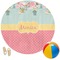 Easter Birdhouses Round Beach Towel (Personalized)