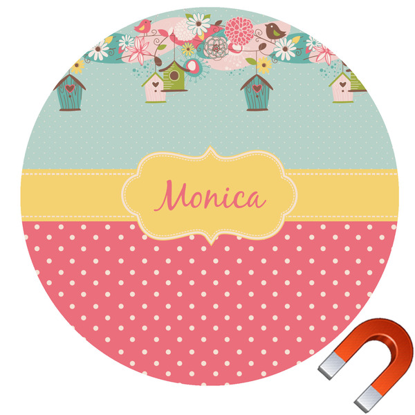 Custom Easter Birdhouses Round Car Magnet - 10" (Personalized)