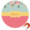 Easter Birdhouses Round Car Magnet - 6" (Personalized)