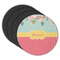 Easter Birdhouses Round Rubber Backed Coasters - Set of 4 (Personalized)