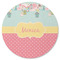 Easter Birdhouses Round Rubber Backed Coaster (Personalized)