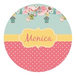 Easter Birdhouses Round Decal - XLarge (Personalized)