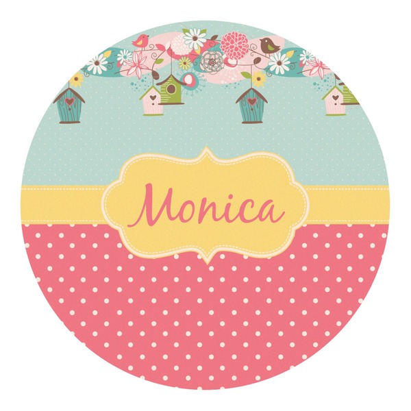 Custom Easter Birdhouses Round Decal (Personalized)