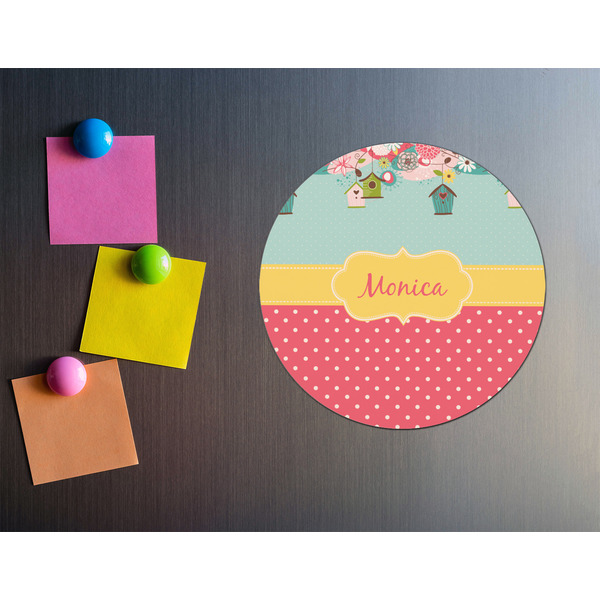 Easter Birdhouses Round Fridge Magnet - LIFESTYLE