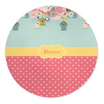 Easter Birdhouses 5' Round Indoor Area Rug (Personalized)