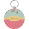 Easter Birdhouses Round Plastic Keychain (Personalized)