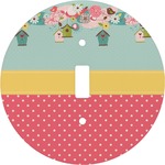Easter Birdhouses Round Light Switch Cover