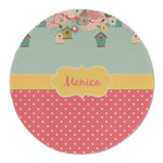 Easter Birdhouses Round Linen Placemat (Personalized)