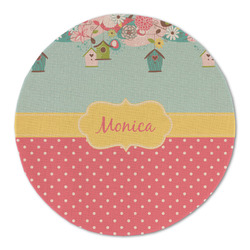 Easter Birdhouses Round Linen Placemat - Single Sided (Personalized)