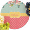 Easter Birdhouses Round Linen Placemats - Front (w flowers)