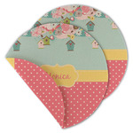 Easter Birdhouses Round Linen Placemat - Double Sided - Set of 4 (Personalized)