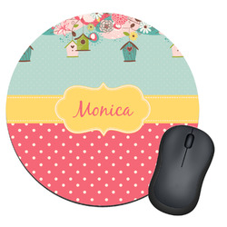 Easter Birdhouses Round Mouse Pad (Personalized)