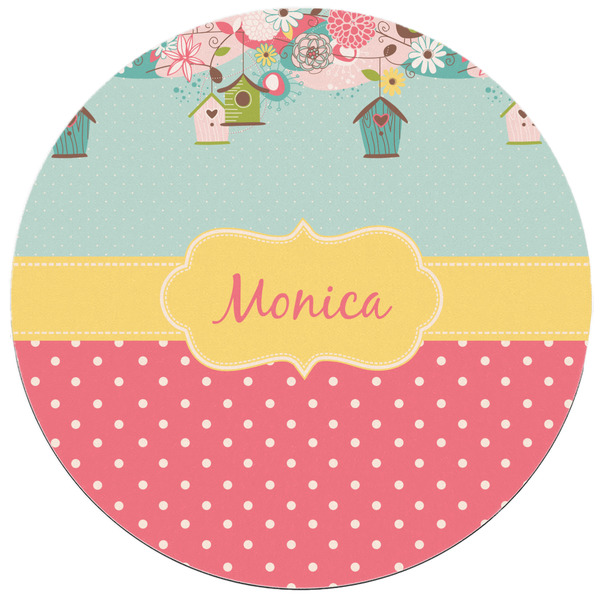 Easter Birdhouses Round Mousepad - APPROVAL