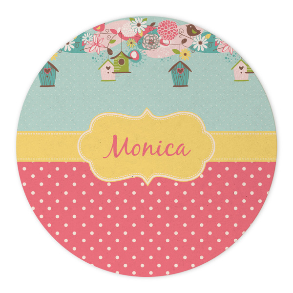 Easter Birdhouses Round Paper Coaster - Approval