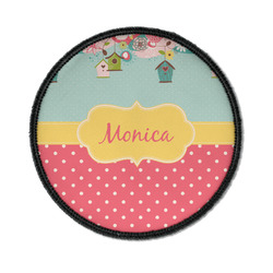 Easter Birdhouses Iron On Round Patch w/ Name or Text