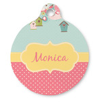 Easter Birdhouses Round Pet ID Tag - Large (Personalized)