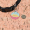 Easter Birdhouses Round Pet ID Tag - Small - In Context
