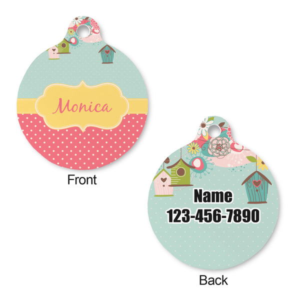Easter Birdhouses Round Pet Tag - Front & Back