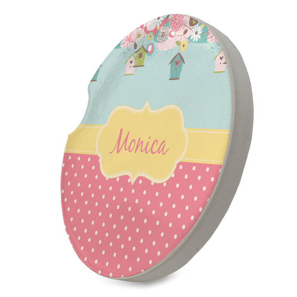 Easter Birdhouses Sandstone Car Coaster - STANDING ANGLE