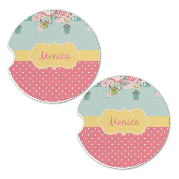 Easter Birdhouses Sandstone Car Coasters - Set of 2