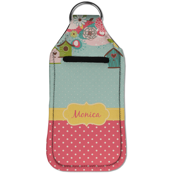 Easter Birdhouses Sanitizer Holder Keychain - Large (Front)